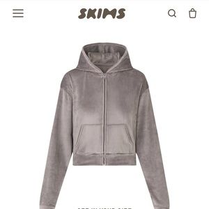 Brand new SKIMS velour gray jacket